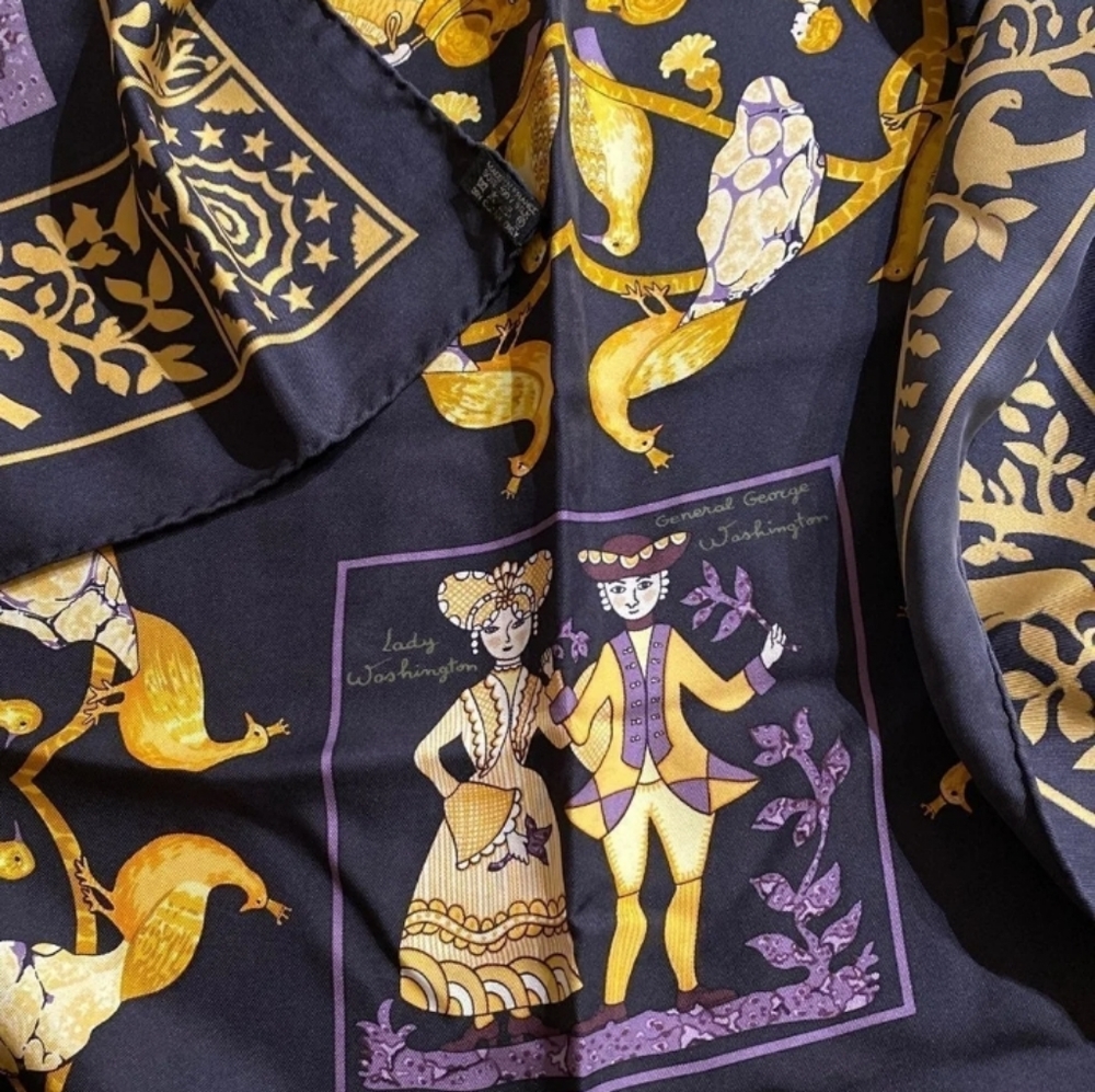 🥳HP🥳Hermes Early American Scarf **Vintage** - Picture 4 of 9